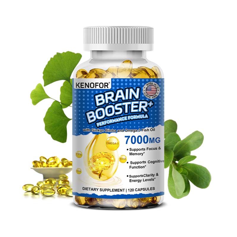KOYOFOR Brain Booster with Ginkgo Fish Oil Omega 3 EPA DHA -คลายเครียด เสริมสร้างสมองปรับปรุงฟังก์ชั่นความรู้ความเข้าใจ หัวใจและสุขภาพร่วม