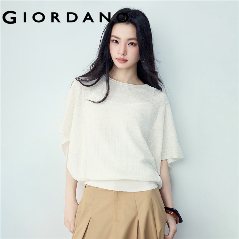 GIORDANO WOMEN Crewneck short batwing sleeve sweater 13356265