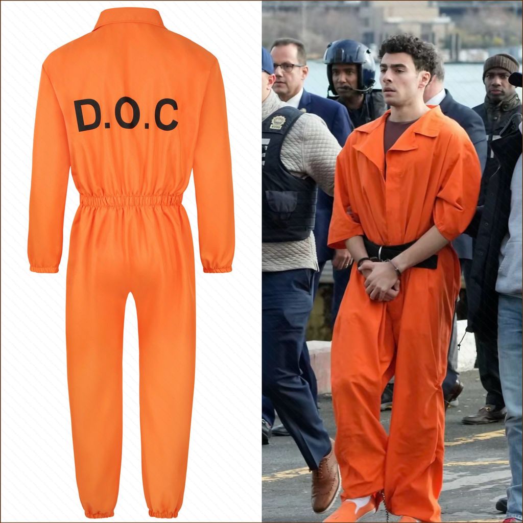 ชุดนักโทษสีส้ม Luigi Nicholas Mangione สำหรับคอสเพลย์ปาร์ตี้ฮาโลวีน