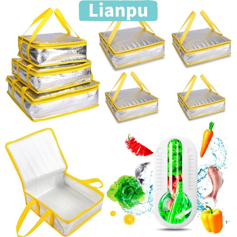 LIANPU Pizza Delivery Bag กระเป๋าเก็บความเย็นแบบพกพาแบบพับได้