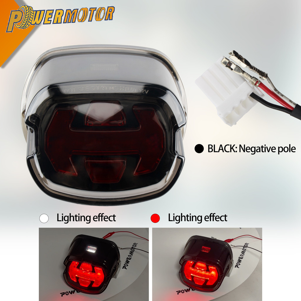 PM รถจักรยานยนต์ LED ไฟท้ายด้านหลังไฟเบรคไฟท้ายสําหรับ Harley Dyna Low Rider Street Bob Touring Elec