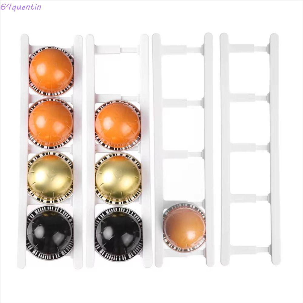 QUENTIN ชั้นวางแคปซูลกาแฟ 4 ชิ้น, ติดผนังปรับกาแฟ Pod Keepers, แบบพกพาประหยัดพื้นที่กาแฟ Pod ผู้ถือก