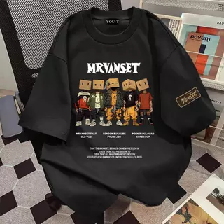 UT shop เสื้อยืด oversize ผ้าCotton 100% คอกลม เสื้อแฟชั่น 'MRVANSET' สบายและนุ่ม แขนสั้น ฤดูร้อน S-3XL