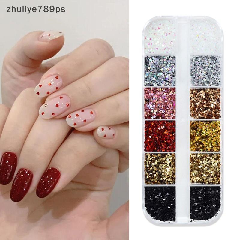 Zhuliye789ps] 1 มม.Mini Sparkling Star Nail Glitter Sparkling Love ตกแต่งเล็บออกแบบร้านทําเล็บน่ารักอุปกรณ์เสริม DIY Nail Art Design ใหม่