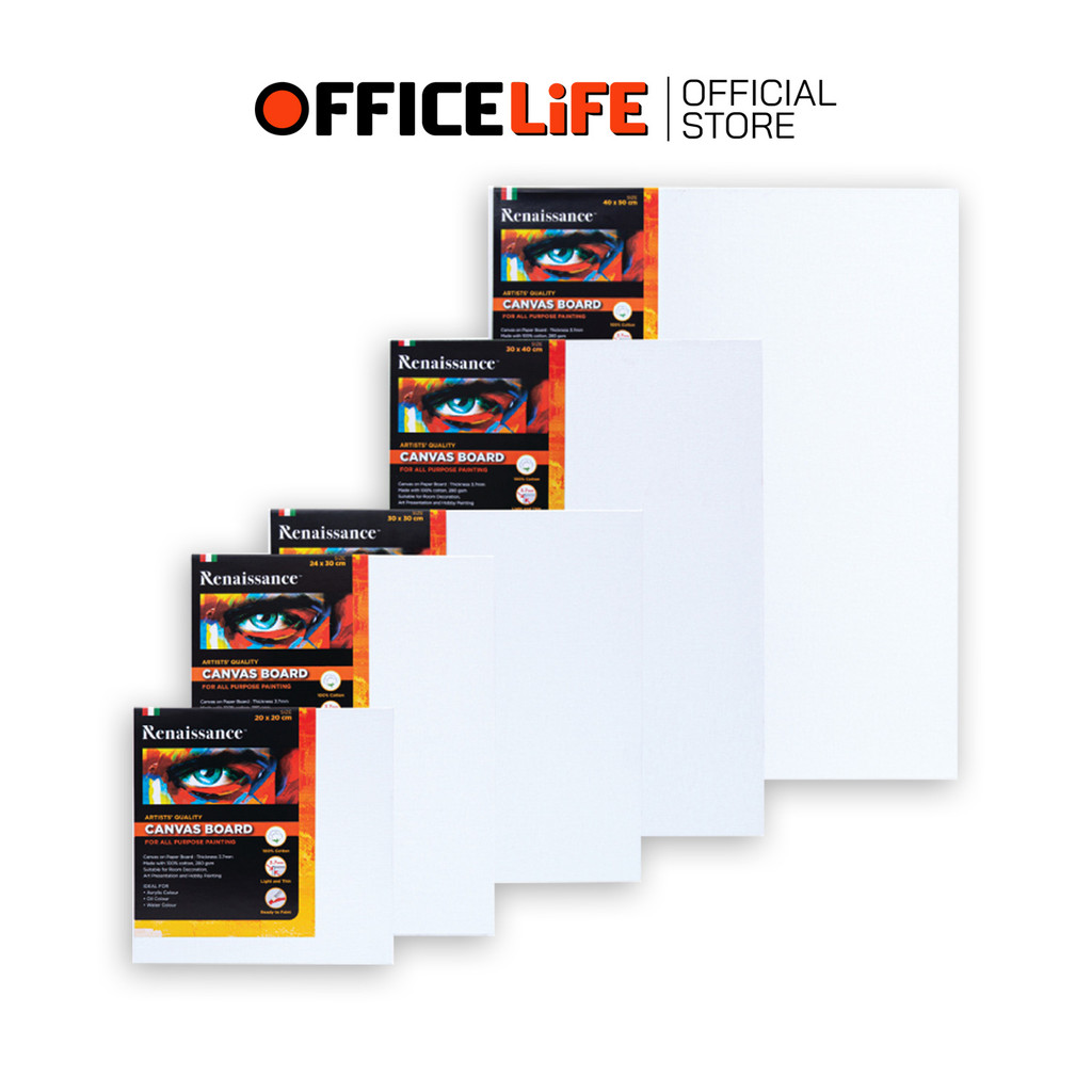 Renaissance (เรนาซองซ์) เฟรมผ้าใบ เฟรมผ้าใบวาดรูป แคนวาสบอร์ด ขนาด 20x20 / 24x30 / 30x30 / 30x40 / 4
