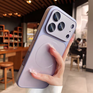 เคสแม่เหล็กป้องกันเลนส์หรูหราสําหรับ iPhone 17 Pro 16 15 14 13 Pro Max ฝาครอบกันกระแทกเคลือบซิลิโคน