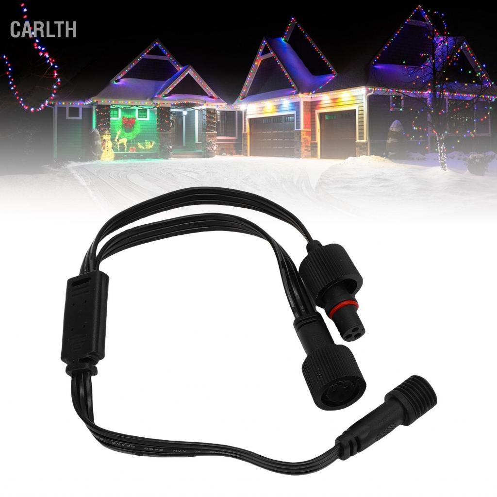 Carlth Carlth 1 ชาย 2 หญิง Y Splitter Fit สำหรับ Govee H705A H705B H705C ถาวรกลางแจ้ง 3 พินสายไฟสีดำ