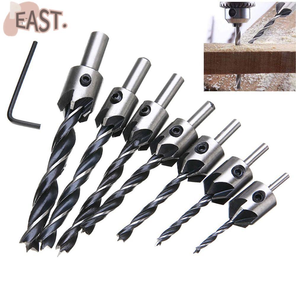 EASTS บิตเจาะมือ HSS Countersink สกรูเจาะรูงานไม้ Chamfer