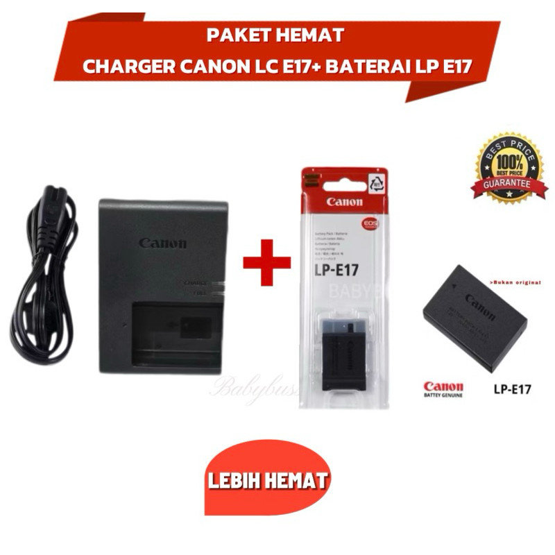 PAKET HEMAT BATERAI CANON LP E17 + CHARGER CANON LC E17