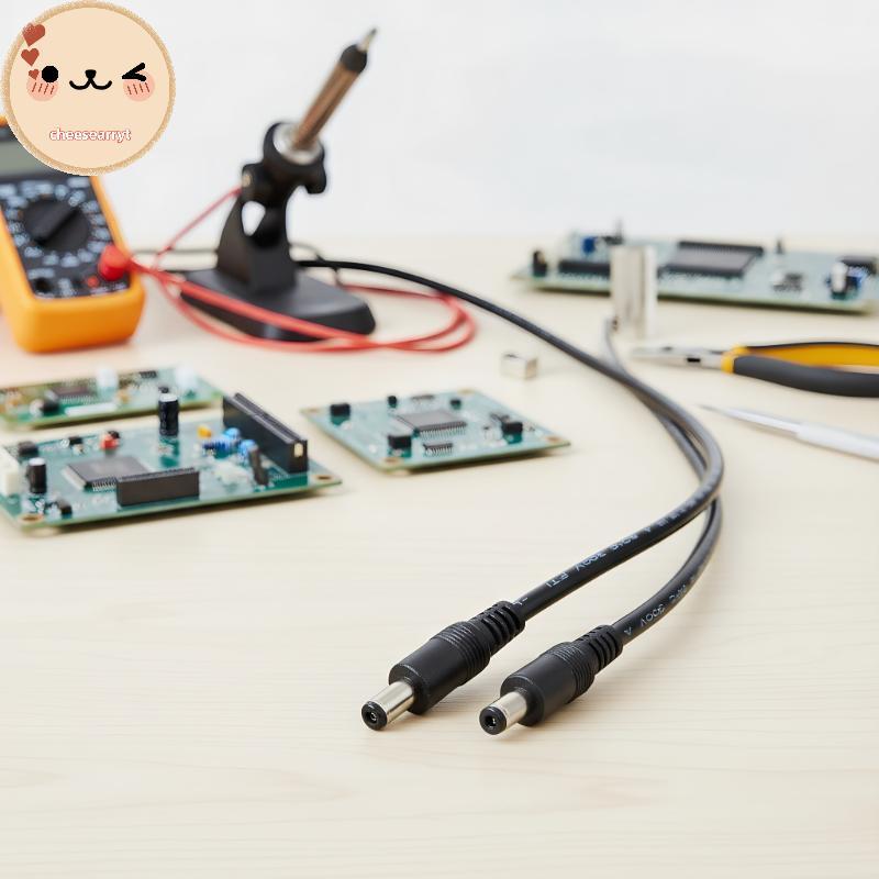 Chee DC5521 ถึง DC5521 สาย 18AWG DC5.5 มม.X 2.1 มม.ชายปลั๊กชายอะแดปเตอร์จ่ายไฟสําหรับไฟ LED ลําโพง J60A EN