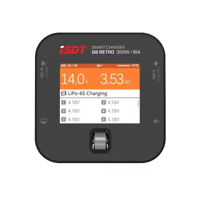 ISDT Q6 Retro DC Charger/Discharger 350W 16A 2-6S LiPo/LiHv/LiIon ขนาดกะทัดรัดสมาร์ท Fast Charge สํา