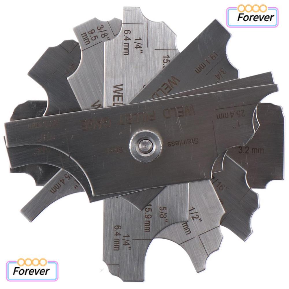 FOREVER 7PCS เชื่อม Fillet Gages ชุด, 1/8-1 MG-11 เชื่อมวัด, Ulnar เชื่อมวัด MM และนิ้วโลหะเชื่อมการ