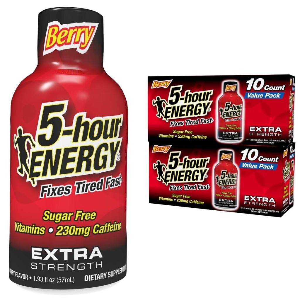 ENERGY สแน็กเสริมพลังงานรสเบอร์รี ขนาด 1.93 ออนซ์ แพคเกจ 20 ขวด ไม่มีน้ำตาลและแคลอรี่