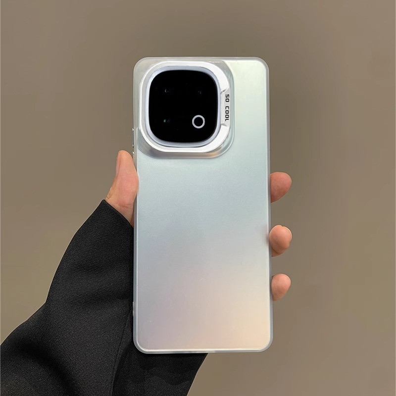 iqoo z9 5g เคส เคส iqoo 13 เหมาะสําหรับ IQOO15 เคสโทรศัพท์ Frosted สีทึบสไตล์ใหม่ vivo เลเซอร์สีเงิน