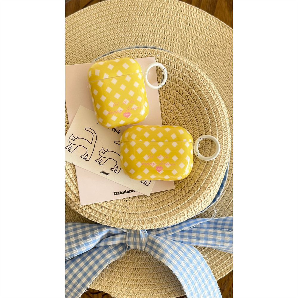 ตัวย่อ ins ตารางเพชรภาษาอังกฤษเหมาะสําหรับ AirPods 4 เคสป้องกัน AirPods 3 Pro เคสหูฟังไร้สายบลูทูธ 3