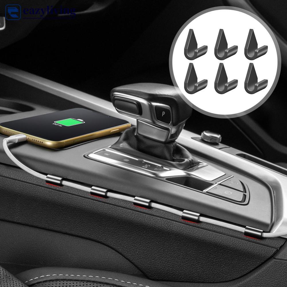 EAZYLIVING 6 ชิ้น/12 ชิ้นรถ Data Cable Storage Management คลิปสายรถนําทาง Car Charger Fixing คลิป Mu
