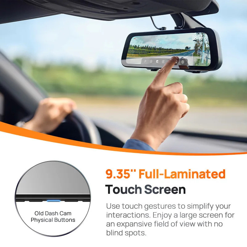 70mai กล้องมองหลัง Dash Cam S500 935 หน้าจอสัมผัส 70mai S500 รถ DVR 3K Super Capacitor Dual-Channel 