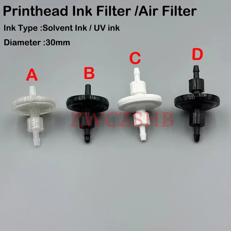 10-Pack UV Solvent Inkjet Printer Small Round Disc Ink Filter 10um 30mm Air Filter เหมาะสําหรับ DX4 