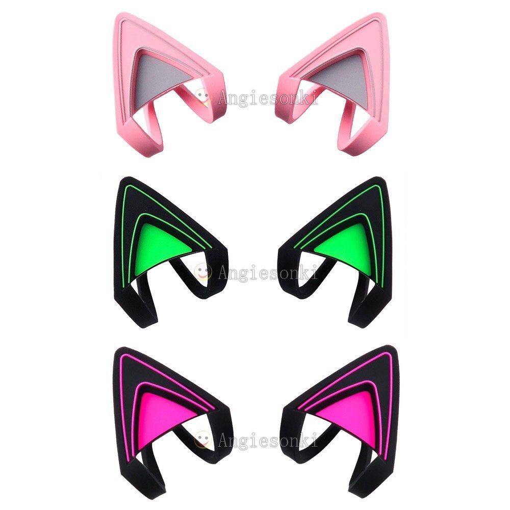 1 pair kitty cat ear headphone accessories for razer kraken v2 special/kraken 2019/kraken te headset