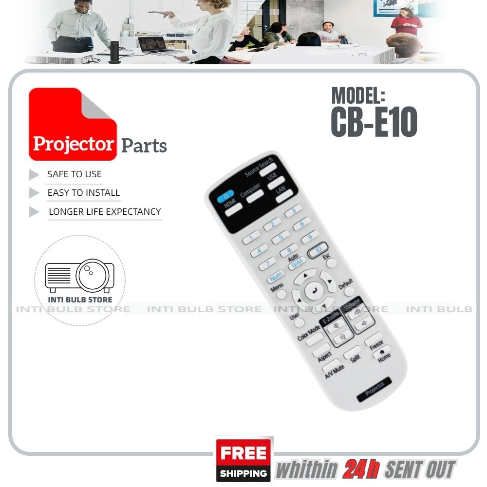 รีโมทคอนโทรลโปรเจคเตอร์ CB-E10 Epson 219863500 FH06 52 W06 52 X06E