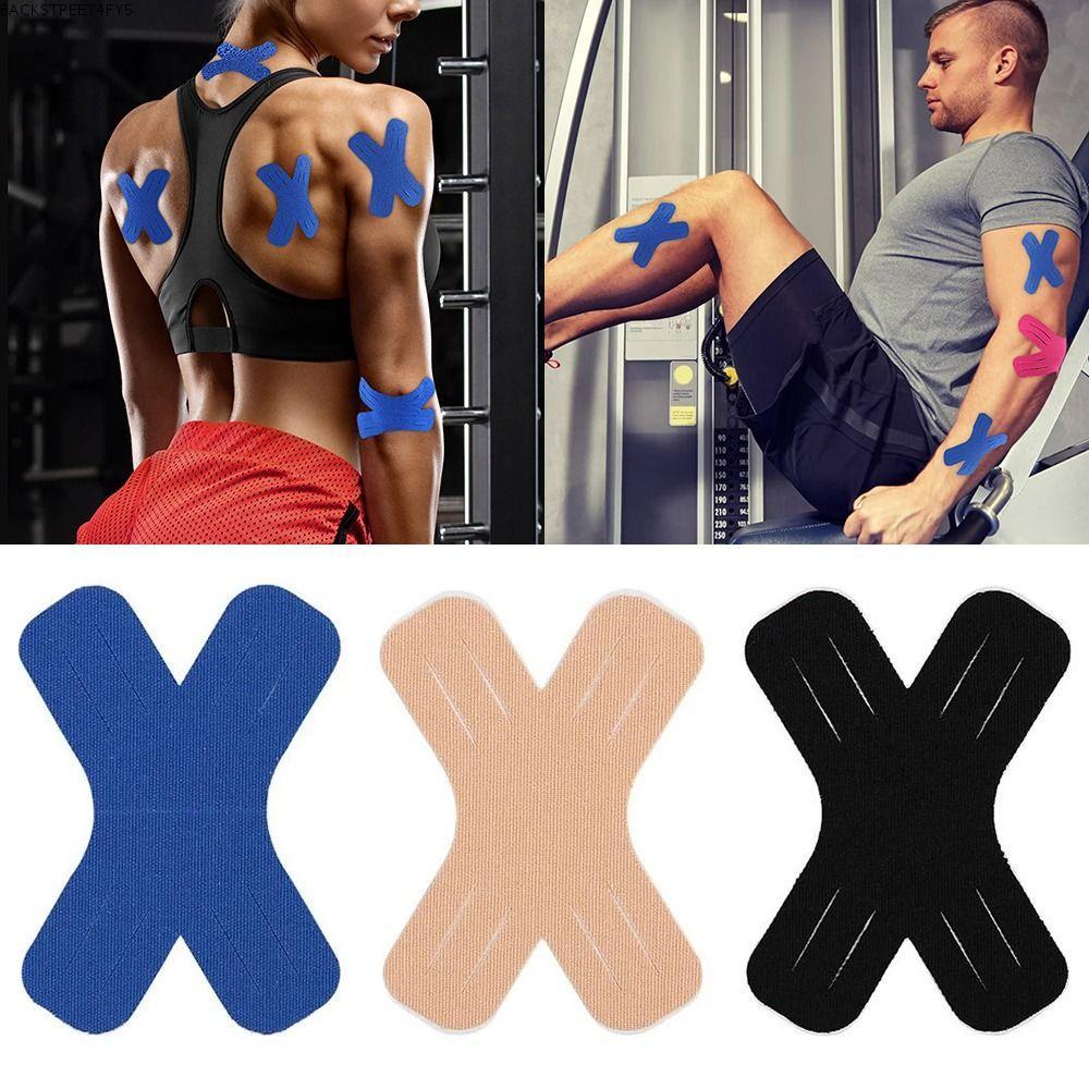 BACKSTAGEEET4FC3 10 ชิ้น/เซ็ต Gym Kinesiology เทป, กันน้ํา Precut X-Type กล้ามเนื้อเทป, Self-กาวบรรเ