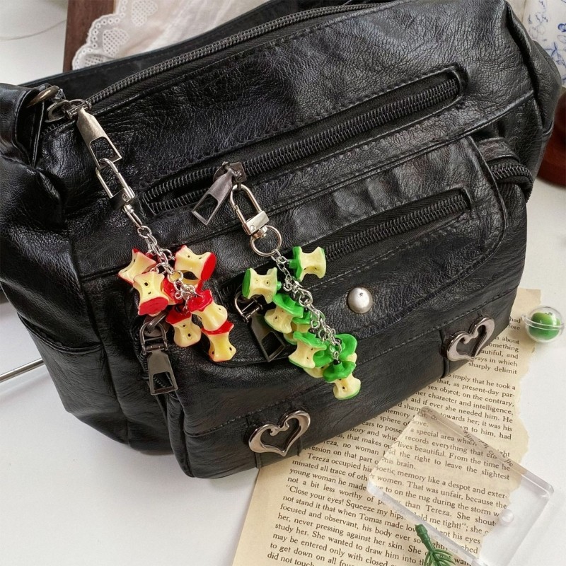 Kellnny Sweet Miniature Apples พวงกุญแจ Charm สําหรับกระเป๋าเป้สะพายหลังและอุปกรณ์เสริม
