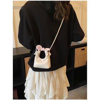 กระเป๋าถือและสะพายได้สไตล์เกาหลี แบบ-mini ladylike pu สำหรับหลายโอกาส