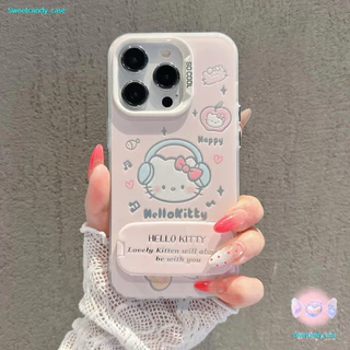 CODที่ไทย เคสสำหรับไอโฟน13 ลายแมวหมา ฟังเพลง เคสแข็งขาตั้งกระจก For IPhone17 16 13 12 11Pro MAX 14 15 XR XS 7/8 Plus SE2