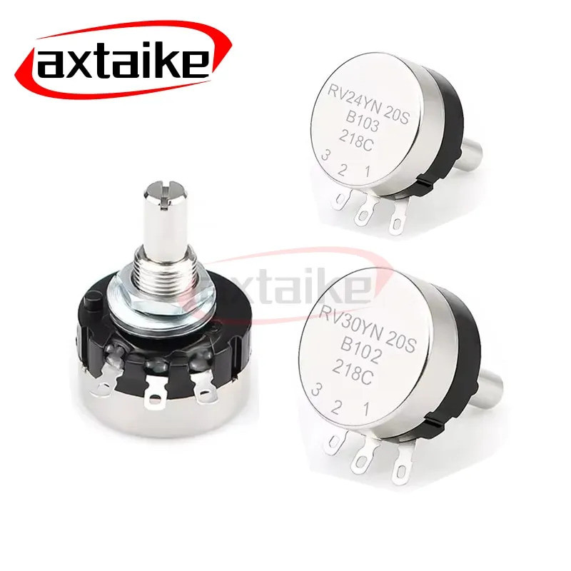 RV24YN20S/RV30YN20S Potentiometer 2W/3W ตัวต้านทานแบบปรับได้ B102-B105 B502/B503 1K-1M Ohm Variable 