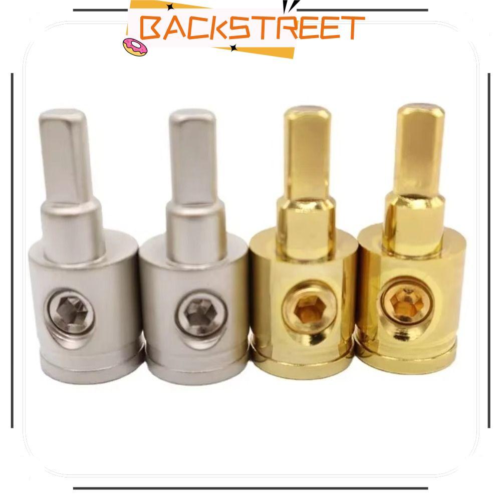 BACKSTAGE ตัวเชื่อมต่อเสียงรถยนต์, 0GA 4GA 8GA Gold Silver Car Speaker Wire Terminal, ทองแดงบริสุทธิ