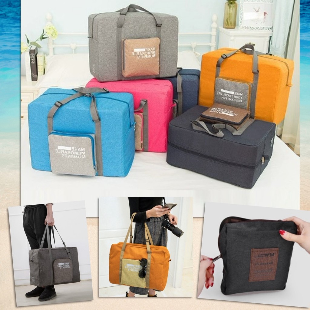 🆕 กระเป๋าเดินทาง พับได้ Travel Bag ขึ้นเครื่องบินได้ Carry On กระเป๋าพับ เก็บของ 🆕