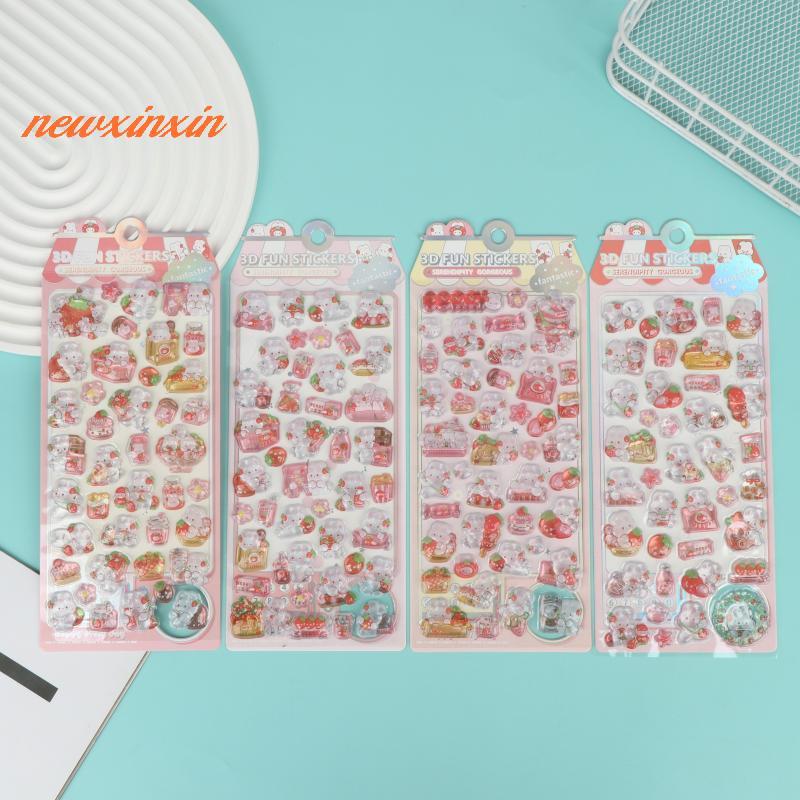 [NT-t] 2/4 ชิ้น Fun Kawaii Bunny นูนคริสตัล Stiers - 3D ยกเนื้อ, ตกแต่งน่ารักสําหรับโน้ตบุ๊ก, เคสโทร