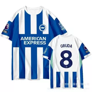 ชุดทีมฟุตบอล Brighton พร้อมเสื้อยืดแขนสั้นและเสื้อเชิ้ตครึ่งแขน แห้งเร็ว สำหรับชายและหญิง