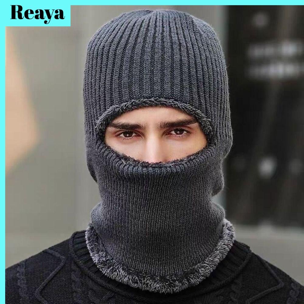 REAYA หมวกไหมพรมสองชั้น หมวกเบเนียสุดฮิต สำหรับผู้ชาย อากาศหนาว พันลมได้ดี