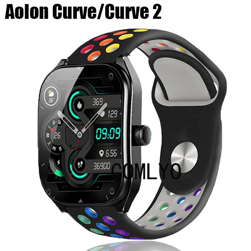 เหมาะสําหรับ Aolon Curve/curve 2 Strap Smart Watch Silicone Back Buckle Rainbow Sports