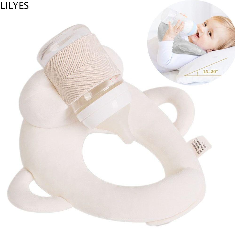 LILYES Self Feeding ที่วางขวดนมเด็ก,ปรับแฮนด์ฟรีหมอนให้อาหารทารกแรกเกิด,นุ่ม2ที่จับด้านข้างสายรัดสบายสําหรับเด็ก Pacifier ขวดนม Propper Baby Essentials