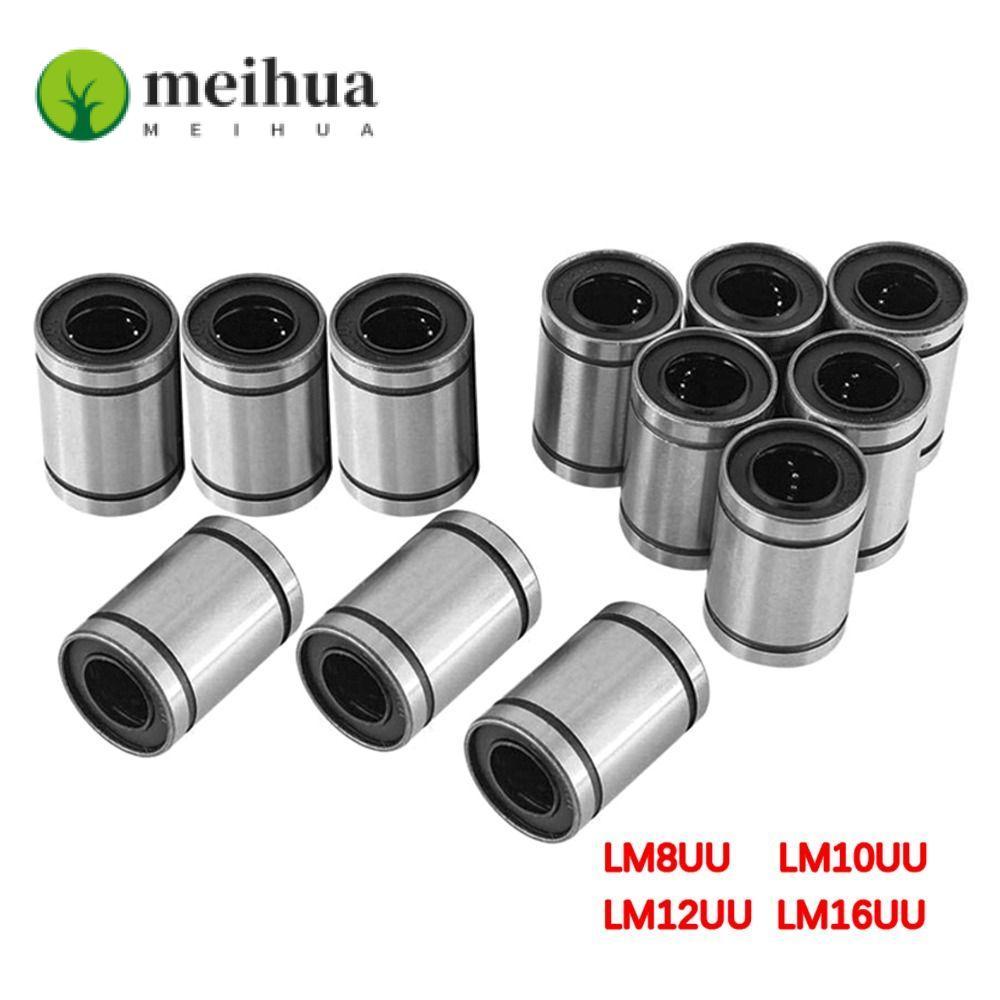 MEIHUA บูชเหล็กชุบนิกเกิลเพลา CNC Part LM8UU LM10UU LM12UU LM16UU