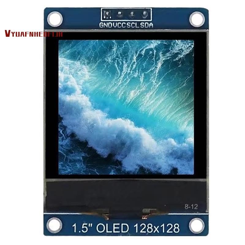 1.5 นิ้ว 4PIN OLED โมดูลจอแสดงผลหน้าจอ SH1107 ไดรฟ์ IC 128x128 IIC อินเทอร์เฟซสําหรับ 51 STM32 P2210