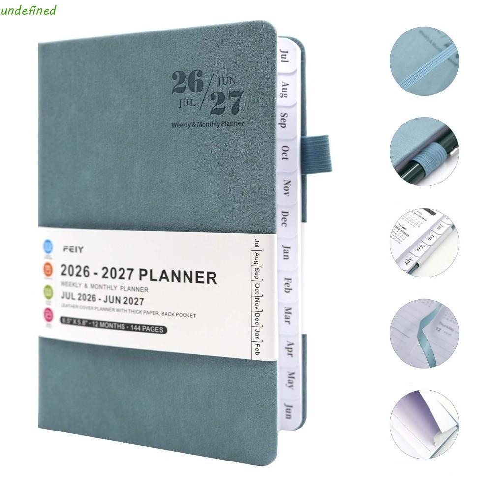 JARREDIW 2026-2027 Schedule Book, A5 English Agenda Planner Notebook, To Do List Simple กระดาษหนา Multi Functional Time Management Planner ของขวัญ