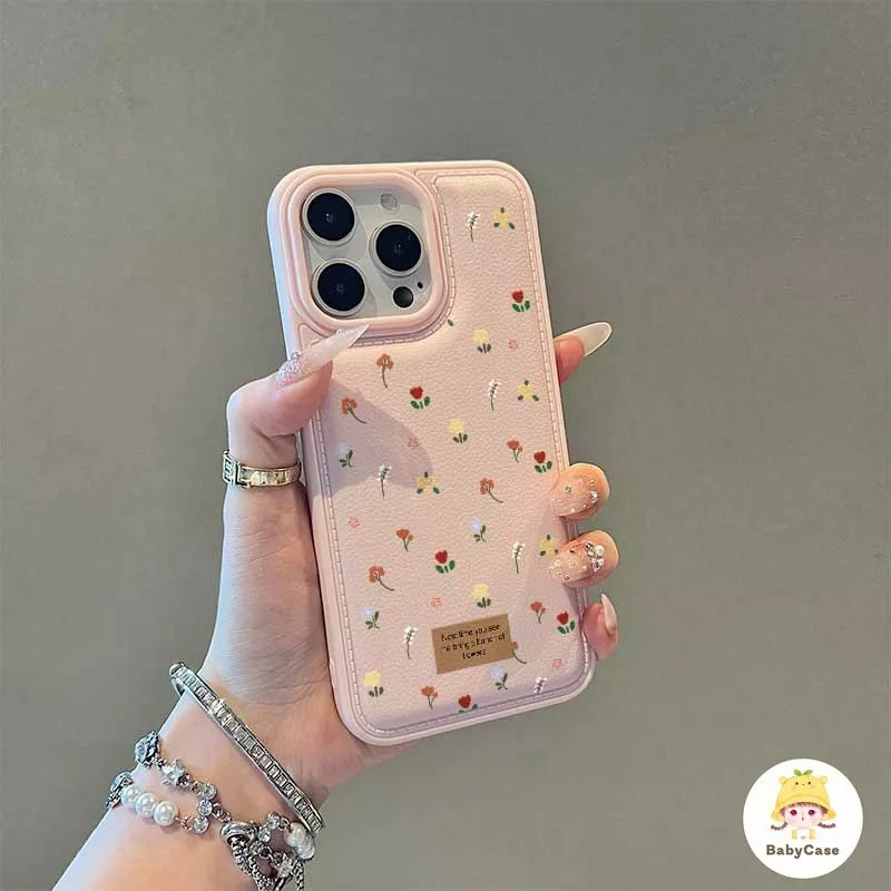 เคสไอโฟน17 เหมาะสำหรับ IPhone 17 15 14 13 12 11 16 Pro Max X XR XS MAX 15 Plus วัสดุดอกไม้สีทึบที่เหนือกว่าและป้องกันการ thumbnail 3