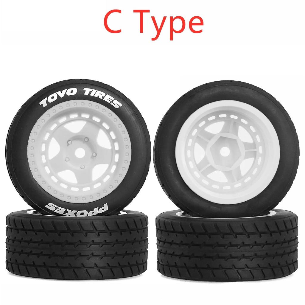 4PCS 60 มม.RC ล้อยางยาง 12 มม.Hex สําหรับ Tamiya M แชสซีอะไหล่อัพเกรดสําหรับ MJX 14303 14304 Tamiya M03 M04 M05 XM01