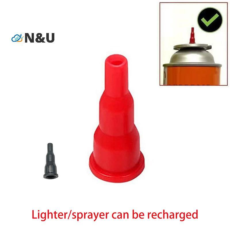 N&U 10 ชิ้นอะแดปเตอร์หัวฉีดบิวเทนแปลงถังเทปคาสเซ็ตเป็นถังพองหัวฉีดแก๊สเชื่อมต่อสําหรับเติม