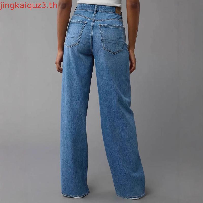 ยีนส์ Nammon Jeans NM39-NM391 กางเกงยีนส์ทรงกระบอกเอวกลาง รุ่น maya Blue baby jeans - ผ้าไม่ยืด