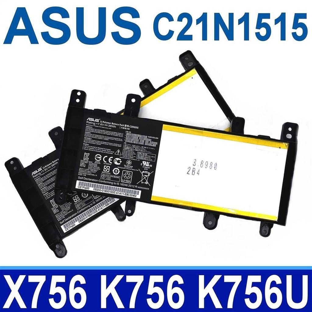 แบตเตอรี่แล็ปท็อป ASUS C21N1515 X756U F756UJ F756UW K756UJ P2740UV P756UJ R753UQ R753UV 756UF C21N15