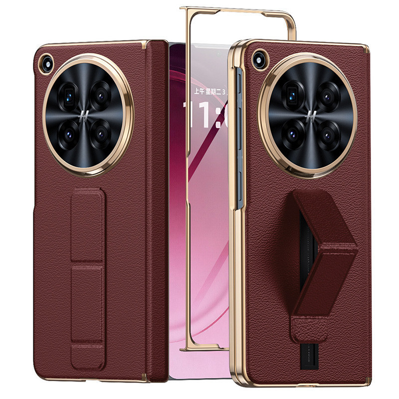 ใหม่สําหรับ OPPO FindN6 เคสโทรศัพท์ปลอกหนังเปลือกฟิล์มติดตามสายรัดข้อมือวงเล็บ Find N6 ฝาครอบป้องกันการตก