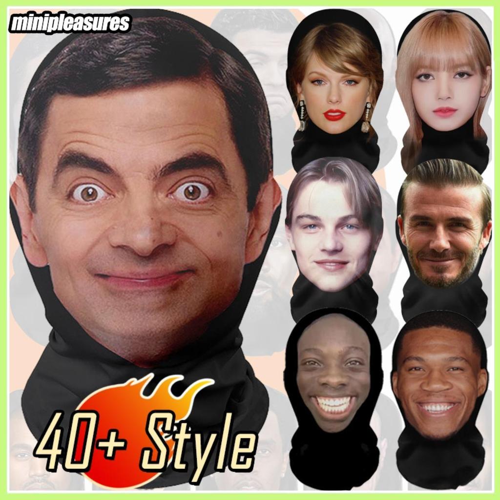 3D Face Mask Balaclava ตลก Creative คอสเพลย์ Ronaldo Messi Mr Bean Ishowspeed Full Facial Face Masks ผู้ชายผู้หญิง