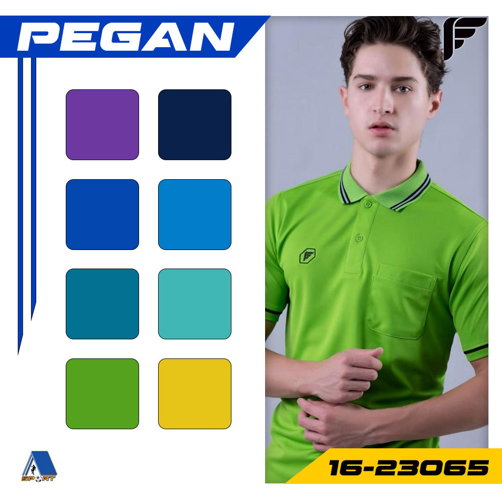 [[ส่งฟรี!! มีเงินคืน]] PEGAN เสื้อโปโลพิมพ์ลาย เฉดสีใหม่ รหัส 16-24084 แท้100%