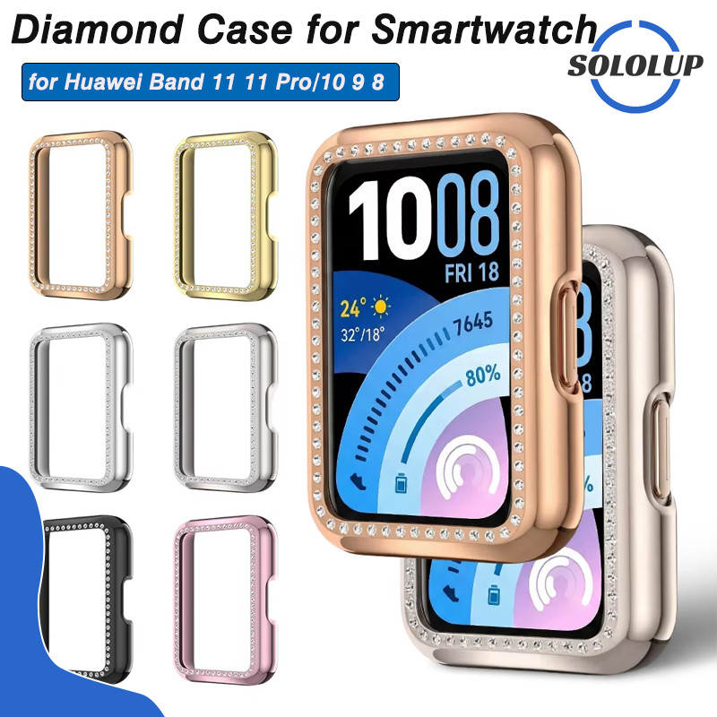 กรณี PC เพชร for Huawei Band 11 / Huawei Band 11 Pro / Huawei Band 10 9 8 เคส สมาร์ทว็อช อุปกรณ์ปกป้องกันหน้าจอรู