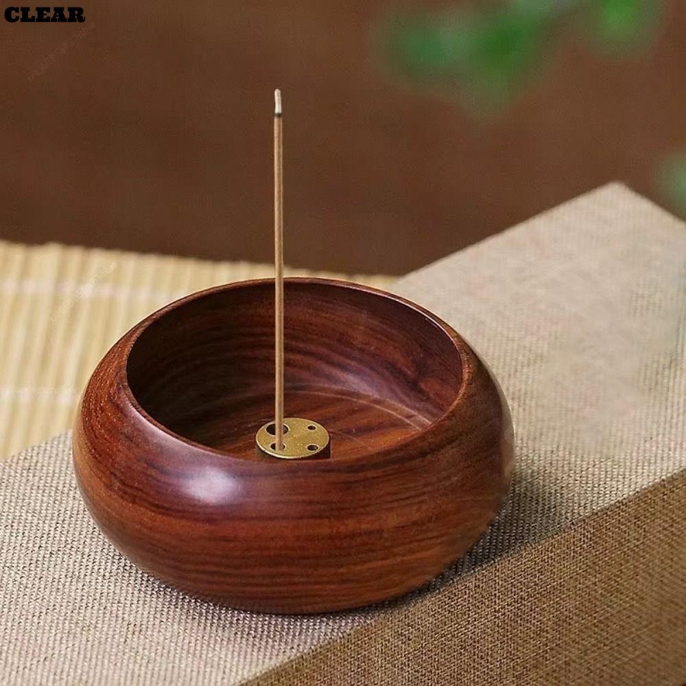 ที่ใส่ธูปขนาดเล็ก, ที่ใส่แท่งกระถางธูปแบบชาม Rosewood, กลิ่นอโรมาติก 4 หลุมชามไม้รูปร่าง Censer ตกแต่งบ้าน