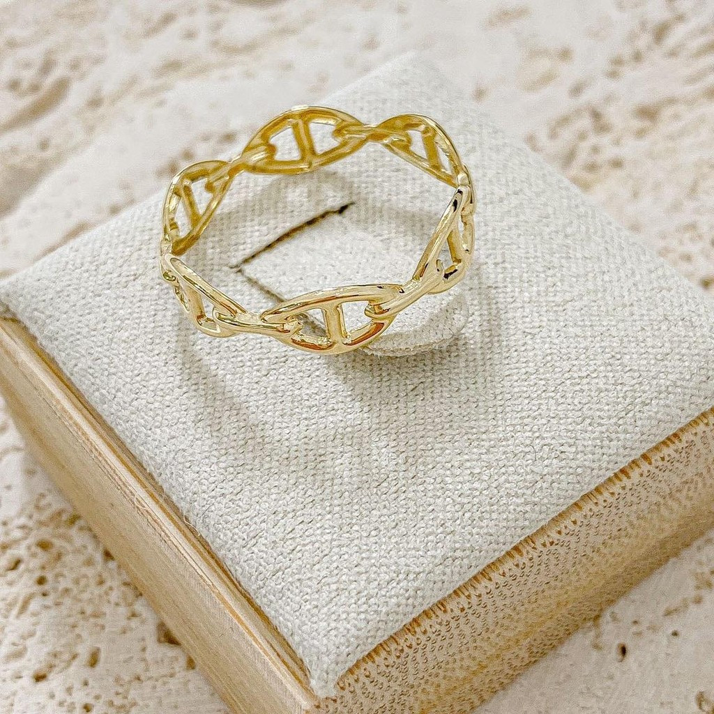 แหวนดีไซน์มินิมอล GOLD Gicii | ทองคำซาอุดีอาระเบีย 18K (สามารถนำไปจำนำได้) | ทองคำสีเหลือง